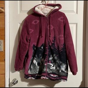Plus size thick wolf hooded sweater
